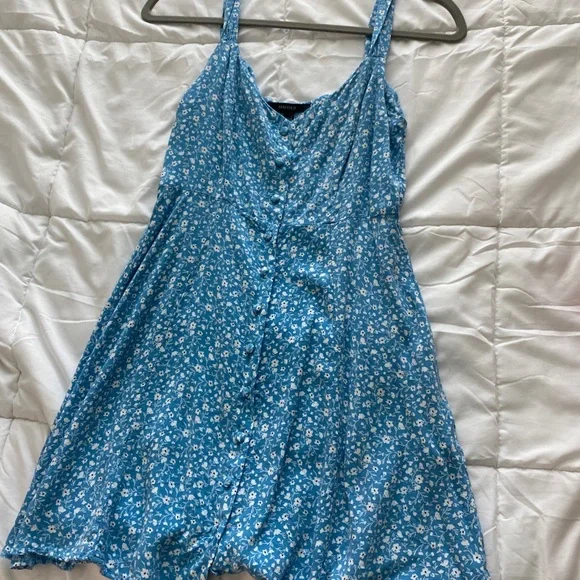 blue dress for baby girl Blue Floral Flutter Sleeve Midi Dress - Smocked Dresses